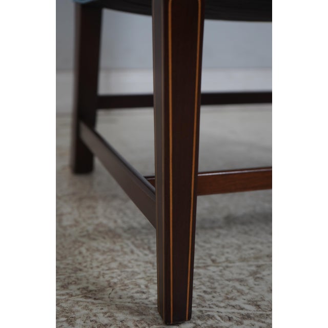 Pair Stickley Cw-13 Colonial Williamsburg Blue Damask Lolling Chairs For Sale - Image 12 of 18