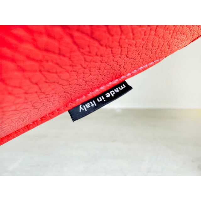Moroso Swivel Leather Armchair in Red from Patricia Urquiola For Sale - Image 9 of 11
