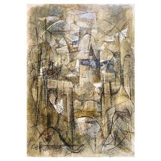 Vivaldo Martini, Abstract Composition No. 1, Oil on Canvas, 1963 For Sale