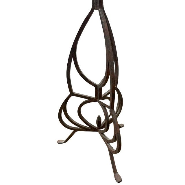 Metal Pair of Antique Gothic Style Pedestal Candelabra Torcheres For Sale - Image 7 of 8