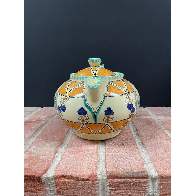 Vintage Italian Renaissance Style Giacomini for Cottura Hand Painted Pottery Teapot For Sale In Chicago - Image 6 of 10