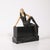 Metal Art Deco Flapper Girl Sculpture in Bronze & Resin on Rectilinear Marble Base For Sale - Image 7 of 13