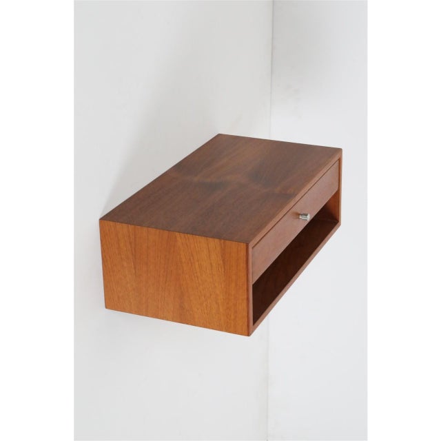 1970s Wall-Mounted Teak Bedside Table 1027 by Kai Kristiansen for Aksel Kjersgaard, 1960s For Sale - Image 5 of 18