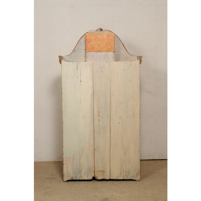 Apricot Swedish Century 1820 Clock Cabinet with Orig. Paint For Sale - Image 8 of 11