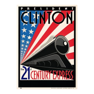 Unknown Artist - President Clinton: The 21st Century Express, Clinton/Gore ’96 Presidential Campaign Poster, 1996 For Sale