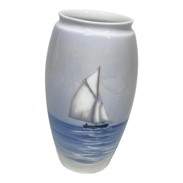 Early 20th Century Royal Copenhagen Sail Ship Vase For Sale