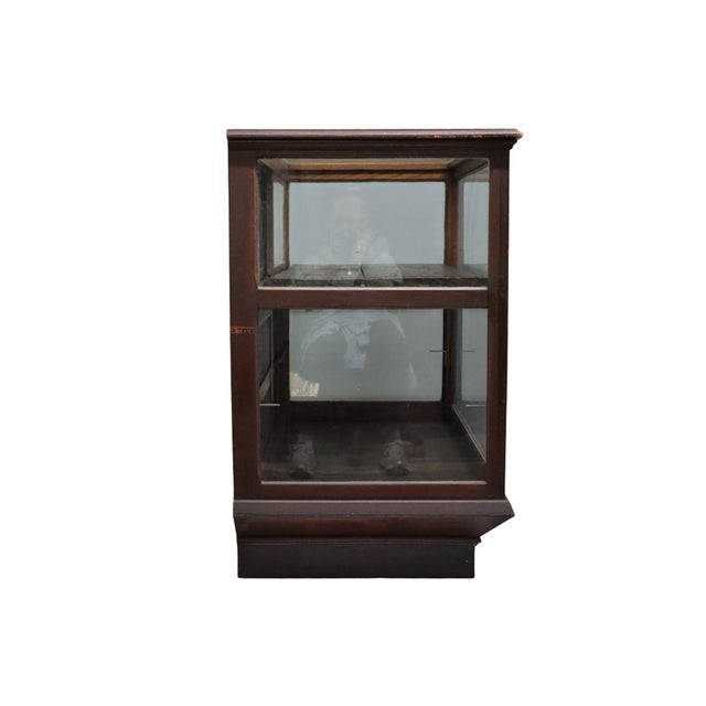 Rustic Antique Oak & Glass Country Store Candy Showcase C1910 For Sale - Image 3 of 9