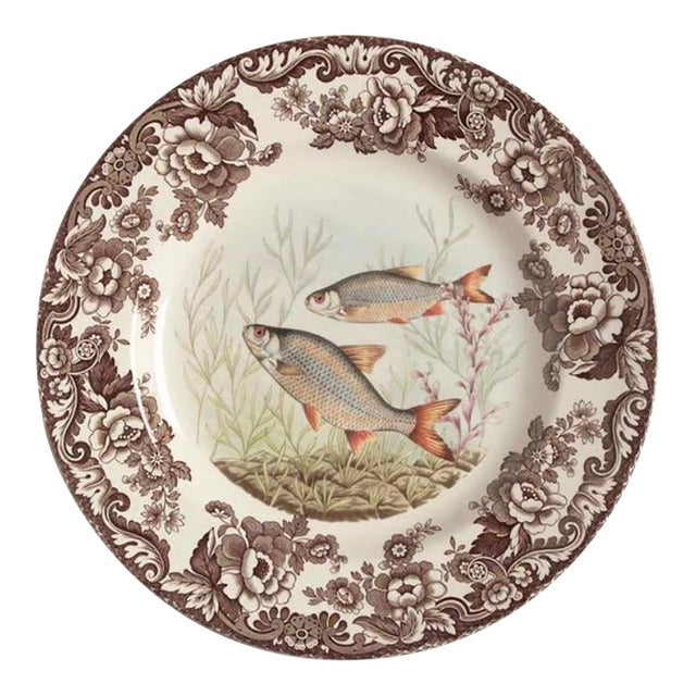 Spode Woodland Roach Fish Dinner Plate For Sale
