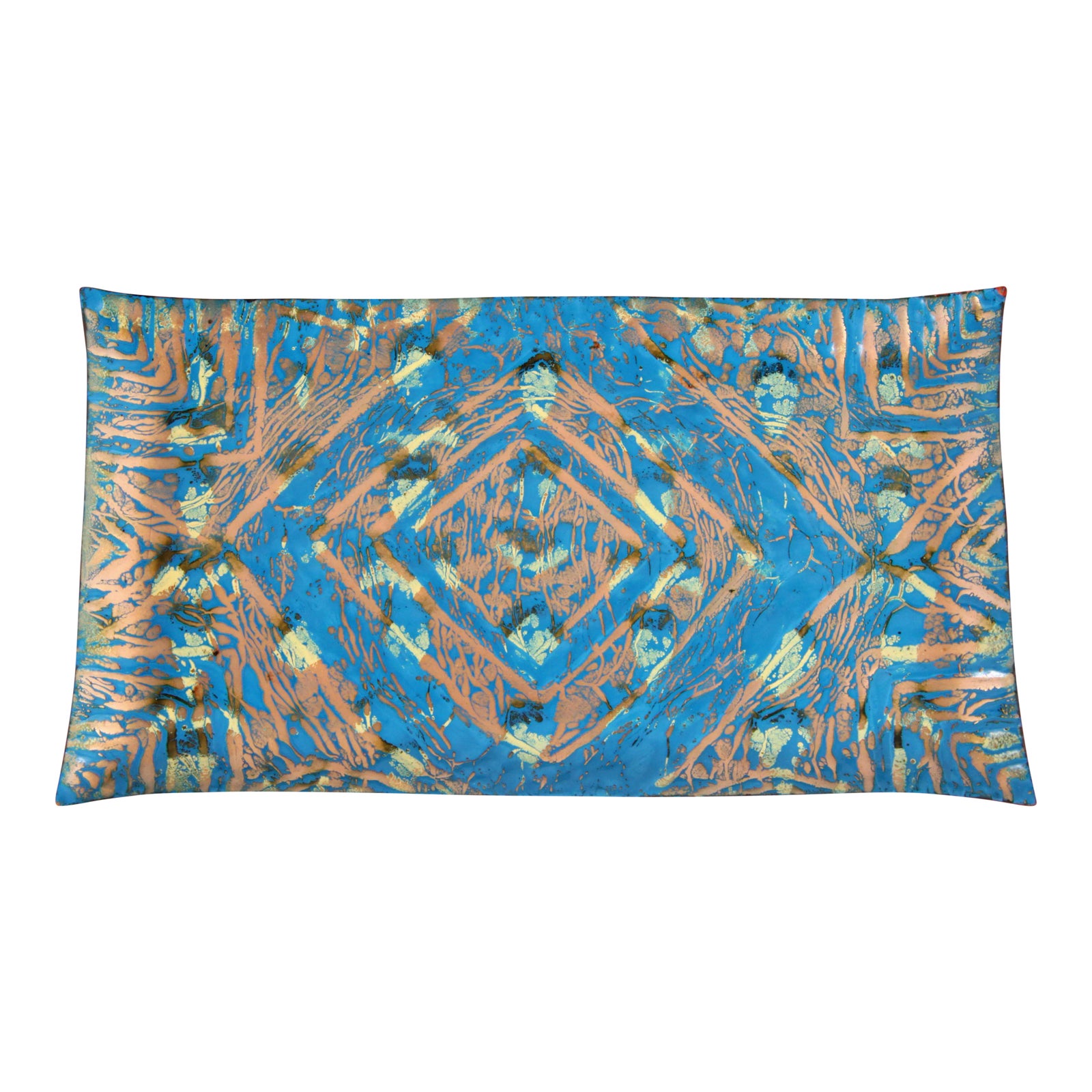 Vintage Mid Century Modern Enamel on Copper Dish