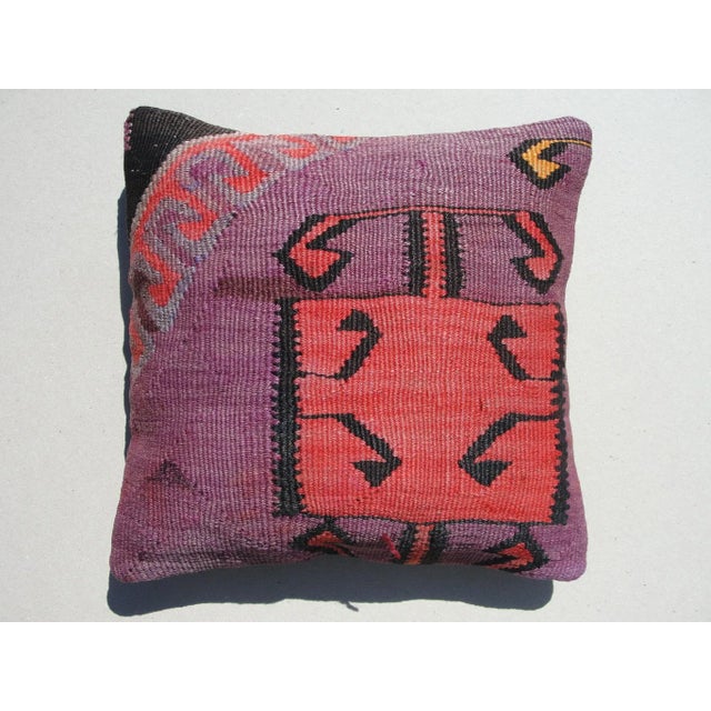 Purple 1970s Kilim Rug Pillow Cover For Sale - Image 8 of 8