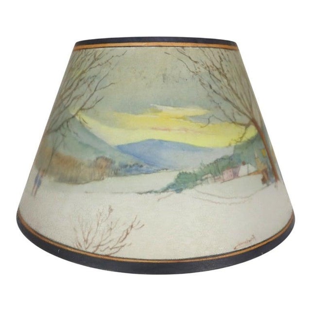 Antique Pairpoint Reverse Painted Table Lamp With Metal Chipped Ice Base C1920 For Sale - Image 15 of 18