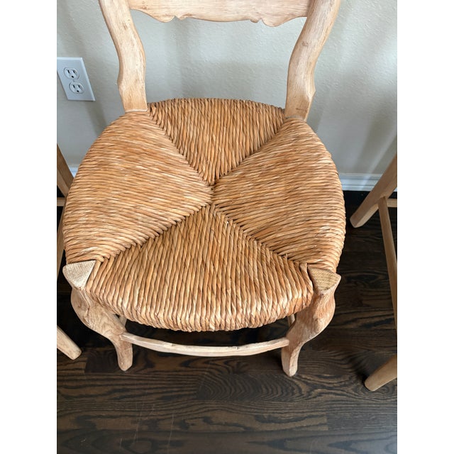 French Provincial Style Dining Chairs With Woven Seats — Set of Six For Sale - Image 6 of 8