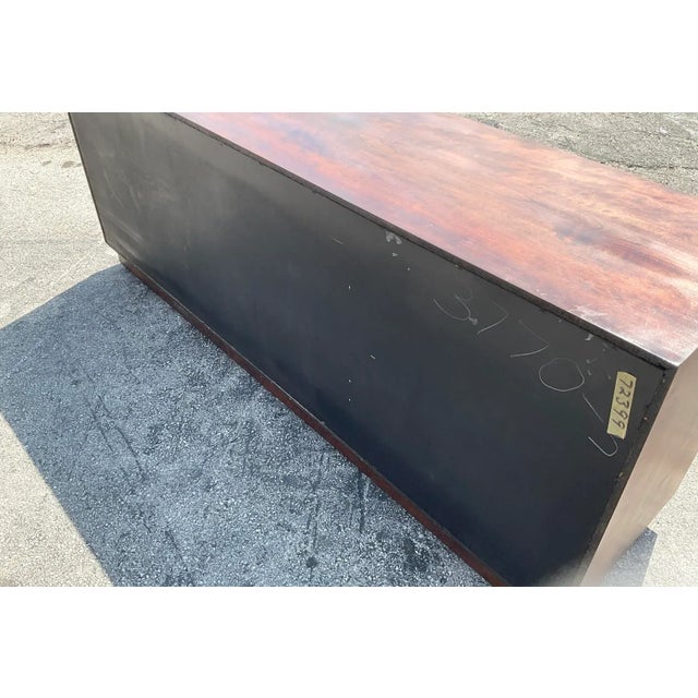 Animal Skin Vintage MCM John Stuart Leather Front Dresser For Sale - Image 7 of 8