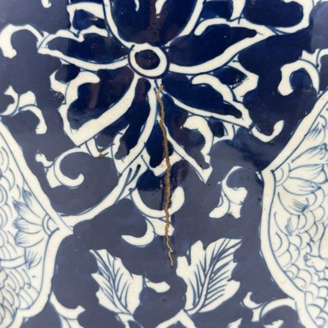 Mid 20th Century Pair of Chinese Style Blue and White Porcelain Temple Ginger Jars For Sale - Image 15 of 18