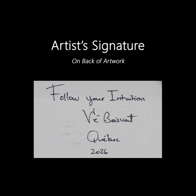 Follow Your Intuition - Cool Tone Abstract Textural Acrylic Painting on Canvas by Vè Boisvert For Sale - Image 9 of 9