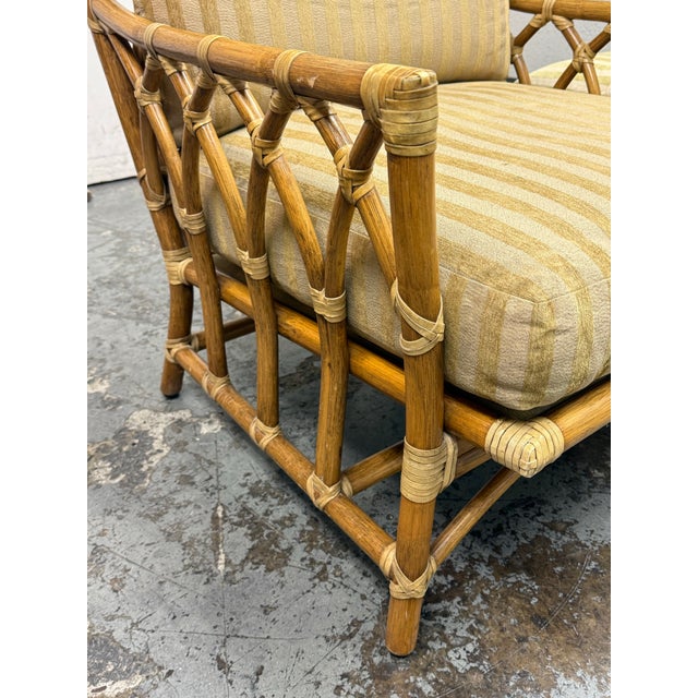 McGuire Furniture Cathedral Lounge Chair + Ottoman, Vintage For Sale - Image 10 of 12