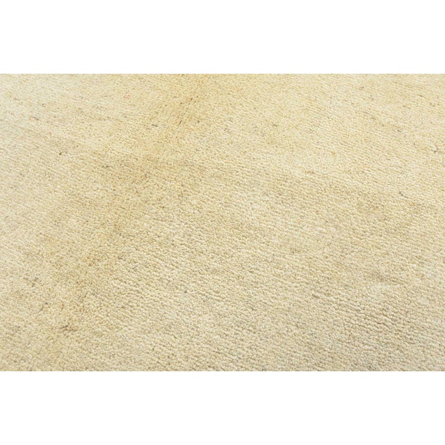 Gabbeh Rug 5'1'' X 7'5'' Ivory Wool Vintage Tribal Hand-Knotted Oriental Carpet For Sale - Image 4 of 12