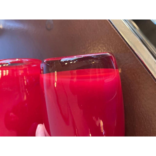 Red Murano Glass Vases by Lavento for Richard Ginori, 1960, Set of 2 For Sale - Image 11 of 14