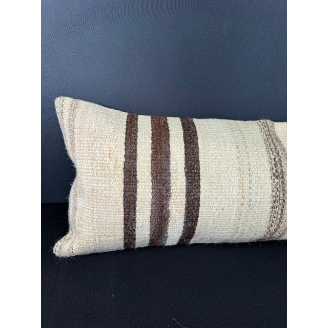 Turkish Hemp Pillow Cushion Natural Beige Brown Cushion Cover 12x46 #30301 Enhance your home decor with our Kilim Pillow...