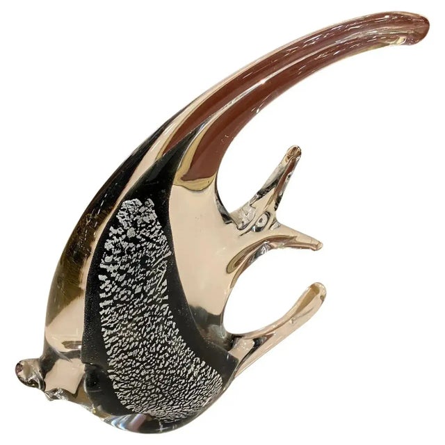 A murano glass tropical fish designed and manufactured in Venice in the Eighties by Seguso. The transparent murano glass...