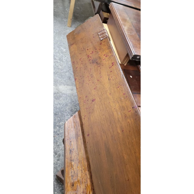 Wood Vintage Traditional Louis Phillipe Style Queen Size Sleigh Bed For Sale - Image 7 of 9