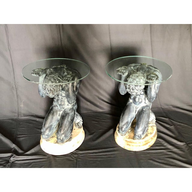 Sculptural Atlas Side Tables A Pair Chairish