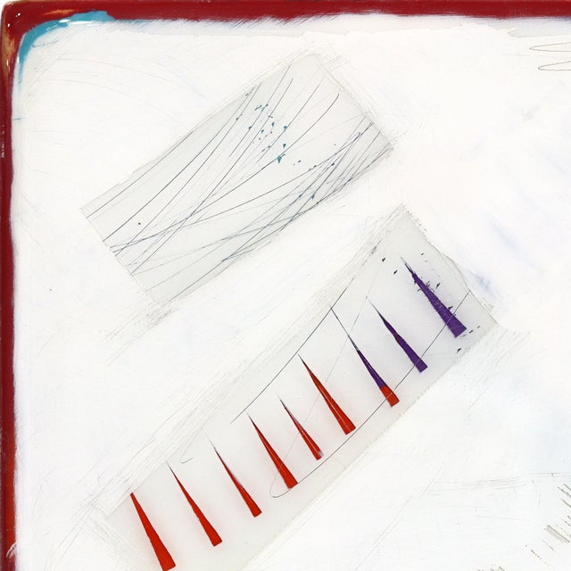 Wood The Window 380 - Modern Shiny Resin Minimalist Teal and White Dual Tone Artwork by Ricky Hunt For Sale - Image 7 of 9