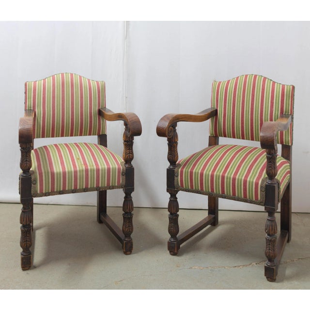 Set of Mid-Century Chestnut Armchairs, Spain For Sale - Image 4 of 13