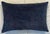 Vintage Navy Blue Reversible Boucle Pillow Hidden zipper with removable down feather insert