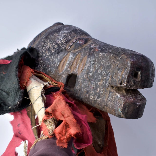 Early 20th Century Yoruba Egungan Mask with Fabric Nigeria For Sale - Image 16 of 17