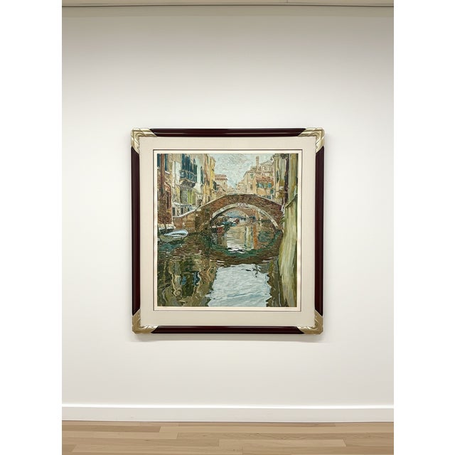 Contemporary Marco Sassone "Venice Canal" Signed Limited Edition Serigraph, Gallery Framed, 1988 For Sale - Image 3 of 16