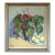 1949 Mid-Century Modern 'Begonia & Apples' Vintage Original Still Life Oil Painting, Framed For Sale