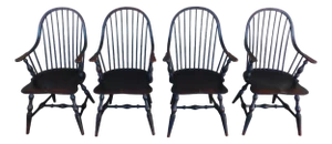 Great Windsor Chair Co Continuous Arm Bow Back Windsor Chairs - Set of 4