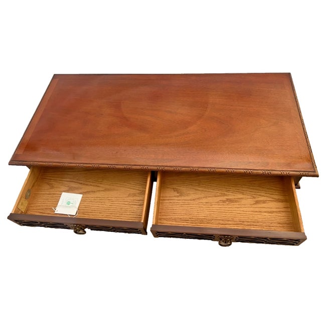 Baker Furniture Company Vintage Baker Furniture Writing Table Historic Charleston Chippendale Mahogany For Sale - Image 4 of 13