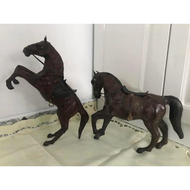 Leather Horse Figurines, 1950s, Set of 2 For Sale - Image 3 of 18