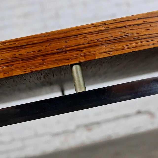 Vintage Scandinavian Modern Rosewood & Chrome Minimalist End Table by Knud Joos for Jason Mobler For Sale - Image 9 of 13