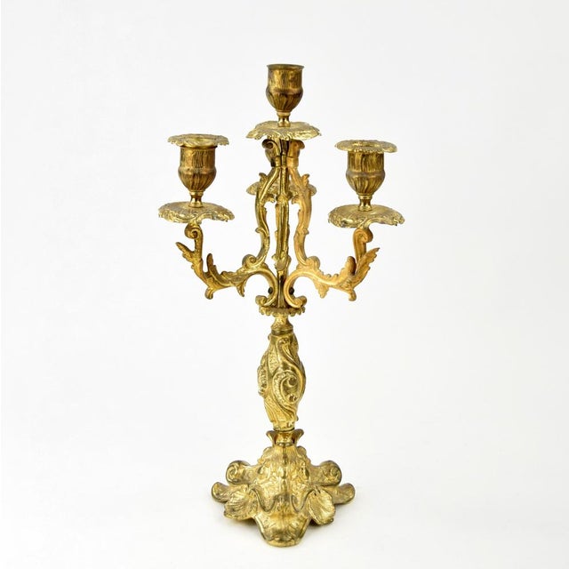 Late 19th Century Brass Candelabra For Sale - Image 4 of 4