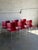 Modern Philippe Starck Red Stacking Chairs Set of 6 Molded Plastic and Aluminum 1990s For Sale - Image 3 of 14