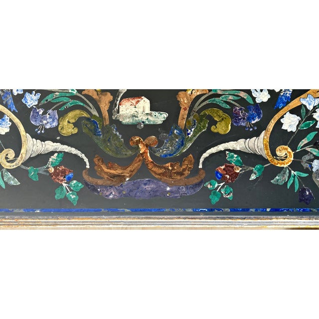 Pietra Dura Coffee Table with Flowers and Birds in Marble For Sale - Image 8 of 11