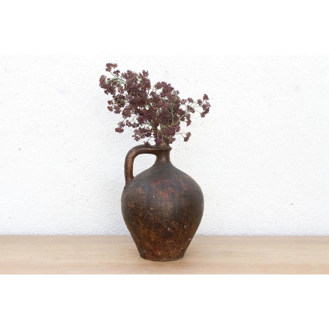 Brown Rustic Antique Spanish Oil Jug For Sale - Image 8 of 8