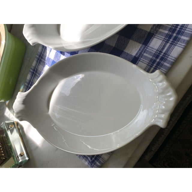 French Country Vintage Large French Au Gratin Bakers by Apilco a Pair For Sale - Image 3 of 12