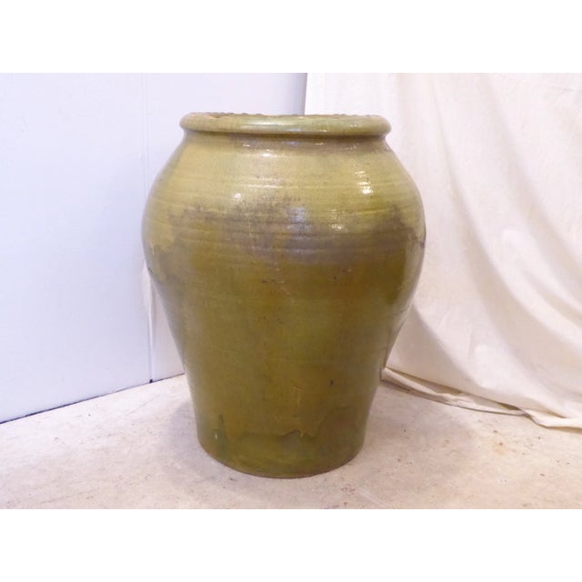 Ceramic Vintage Large Glazed Green Spanish Urn For Sale - Image 7 of 7