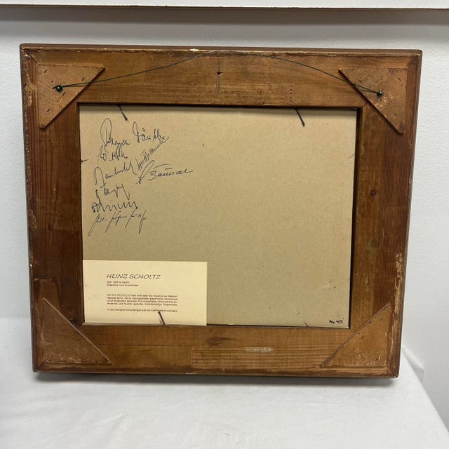 Wood Original German Townscape Painting on Copper by Heinz Scholtz. For Sale - Image 7 of 8