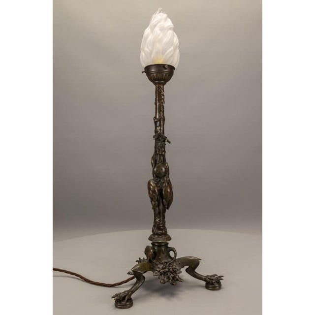 Late 19th Century French Bronze and Glass Table Lamp by A. N. Cain For Sale - Image 14 of 18