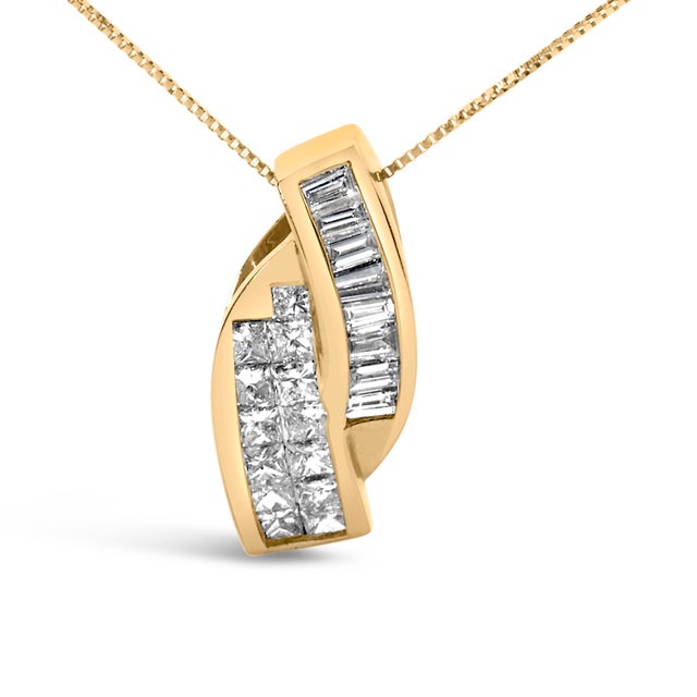 Crafted for those who covet sophistication and radiance, this 14-karat yellow gold pendant is a harmonious blend of...