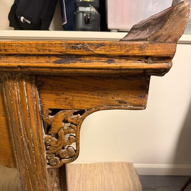 Early 20th Century Vintage Carved Asian Console For Sale - Image 5 of 9