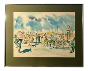 Original 1979 Watercolor by Californian Artist Don Spencer