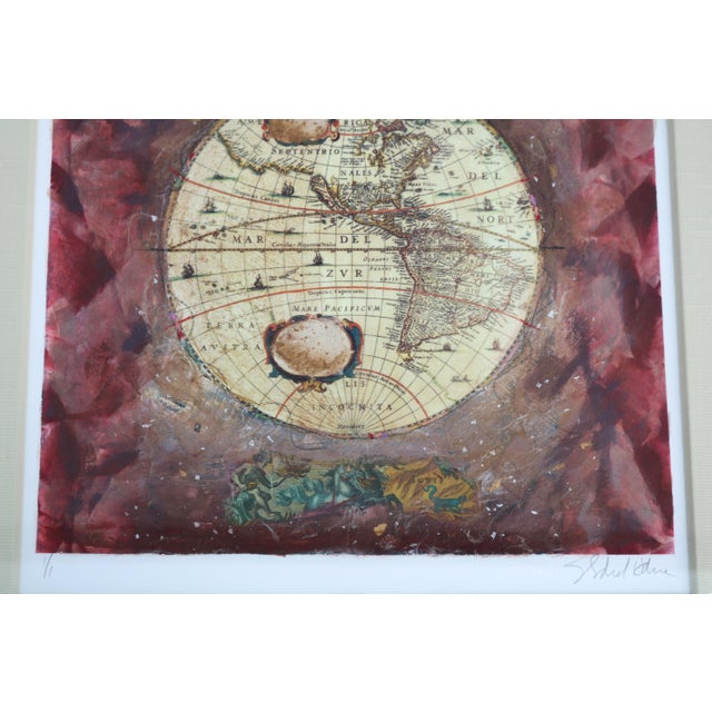 Starlie Sokol Hohne Untitled Globe Mixed Media Monoprint Artwork One-of-a-Kind For Sale - Image 12 of 18