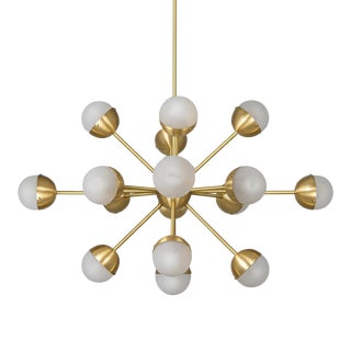 Brass Molecule Chandelier, Oval 17 Light Sputnik Pendant by Schwung For Sale