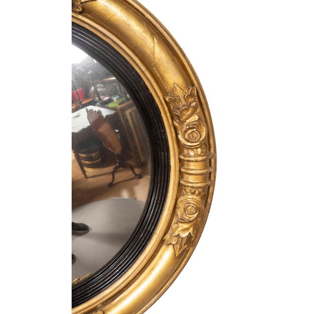Regency Giltwood Convex Mirror For Sale - Image 4 of 8
